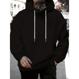 Men'S Christian Faith Hooded Sweatshirt with Prayer Hands & Cross Design - All-Season Casual Pullover, Machine Washable, Kangaroo Pocket & Drawstring Hood, Plus Size, Church Activities & Casual Attire